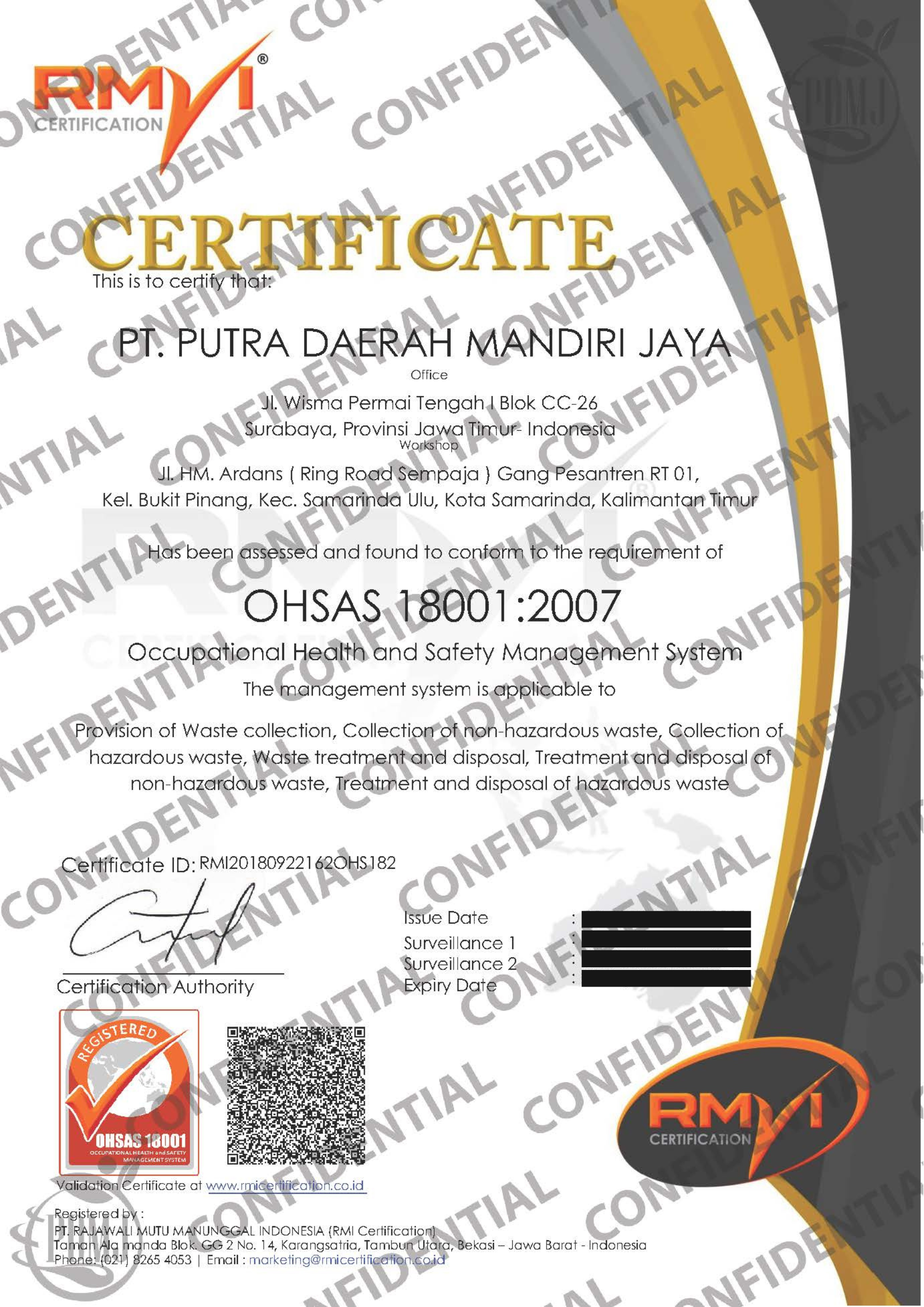 OHAS 18001 : 2007